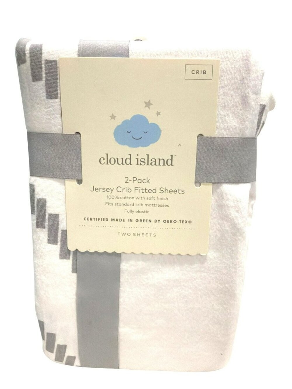 Cloud Island 2-Pack Jersey Crib Fitted Sheets 100% Cotton Fully Elastic New